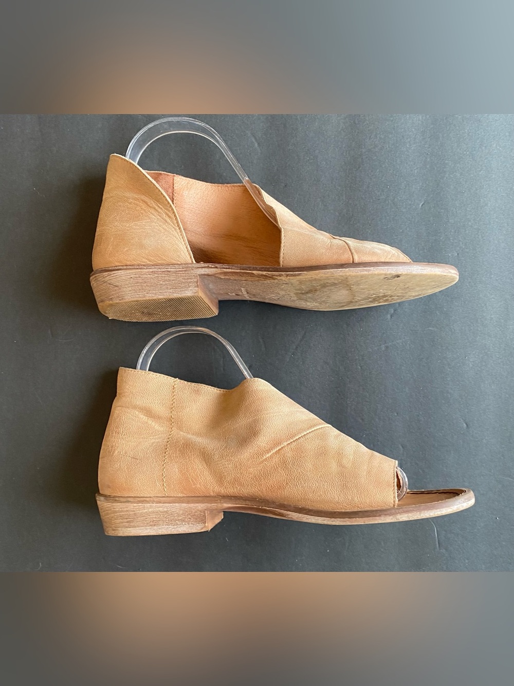 Free People Mont Blanc Sandals Natural Tan Leather Flats Comfort Low Heel 7.5